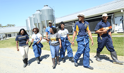 NC A&T Students on farm