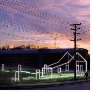 An artist's rendering of "Lines," the 11th annual Winston-Salem Light Project.