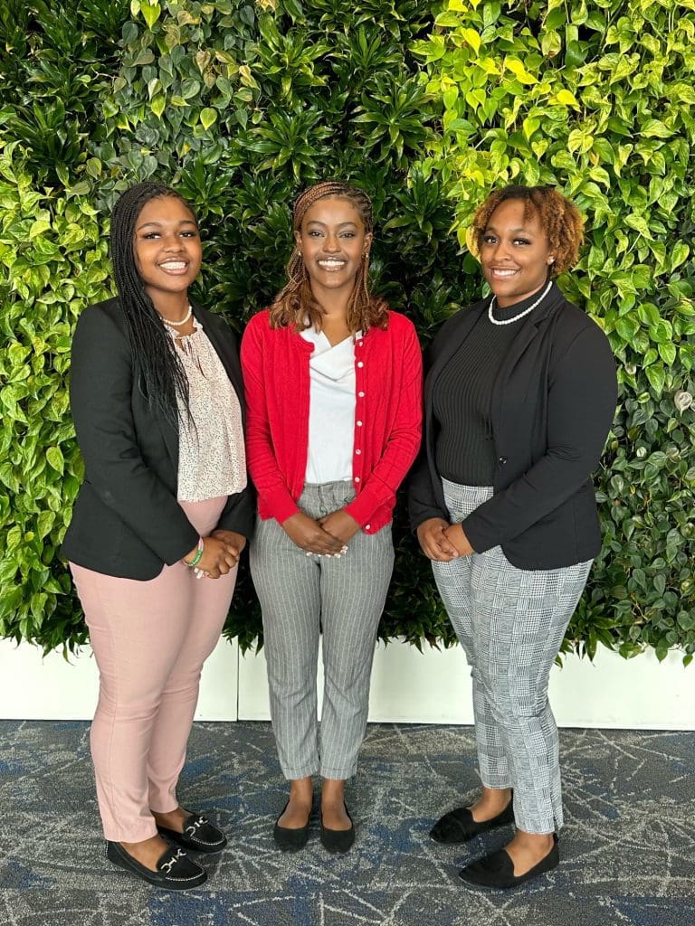 Presidential Scholars pictured from left to right: Taliyah Daniels, Ezana Tamrat, and Patience Jones.
