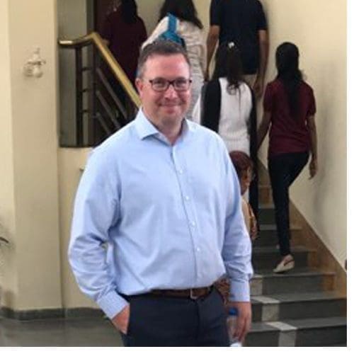ECSU’s Dr. Timothy Goodale, seen here at a conference in India recently, is working on a National Science Foundation funded project to investigate the viral impacts on the cassava plant, a major food source in Africa.