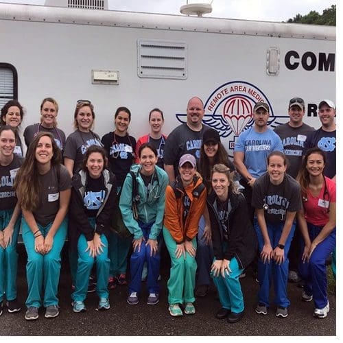 In late July, first- and second-year Physician Assistant Studies students, and two faculty mentors from the UNC School of Medicine Department of Allied Health Sciences, provided health care in rural Wise, Virginia, through the Remote Area Medical program.