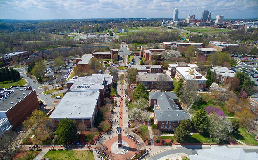 An overhead shot of WSSU campus.