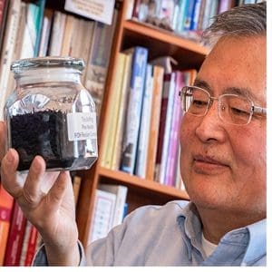The Department of Construction Management’s Dr. George Wang is researching the feasibility of using recycled concrete and other alternative materials to make new concrete. (Photo by Cliff Hollis)
