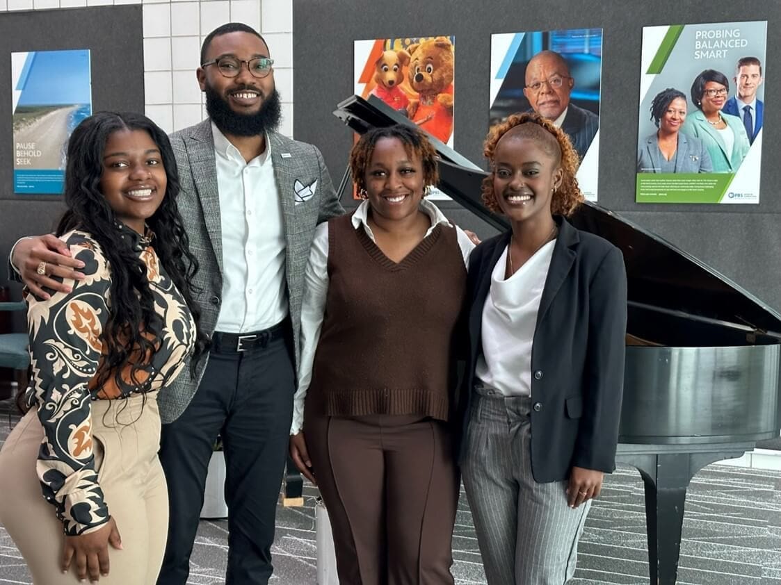 From left to right: Taliyah Daniels, 2023-24 Scholar Robert M. Boone, Jr., 2019-20 Scholar, Patience Jones, 2023-24 Scholar, Ezana Tamrat, 2023-24 Scholar